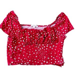 Lottie Moss Red Cap Sleeve Cropped Top Womens Juniors Size XS